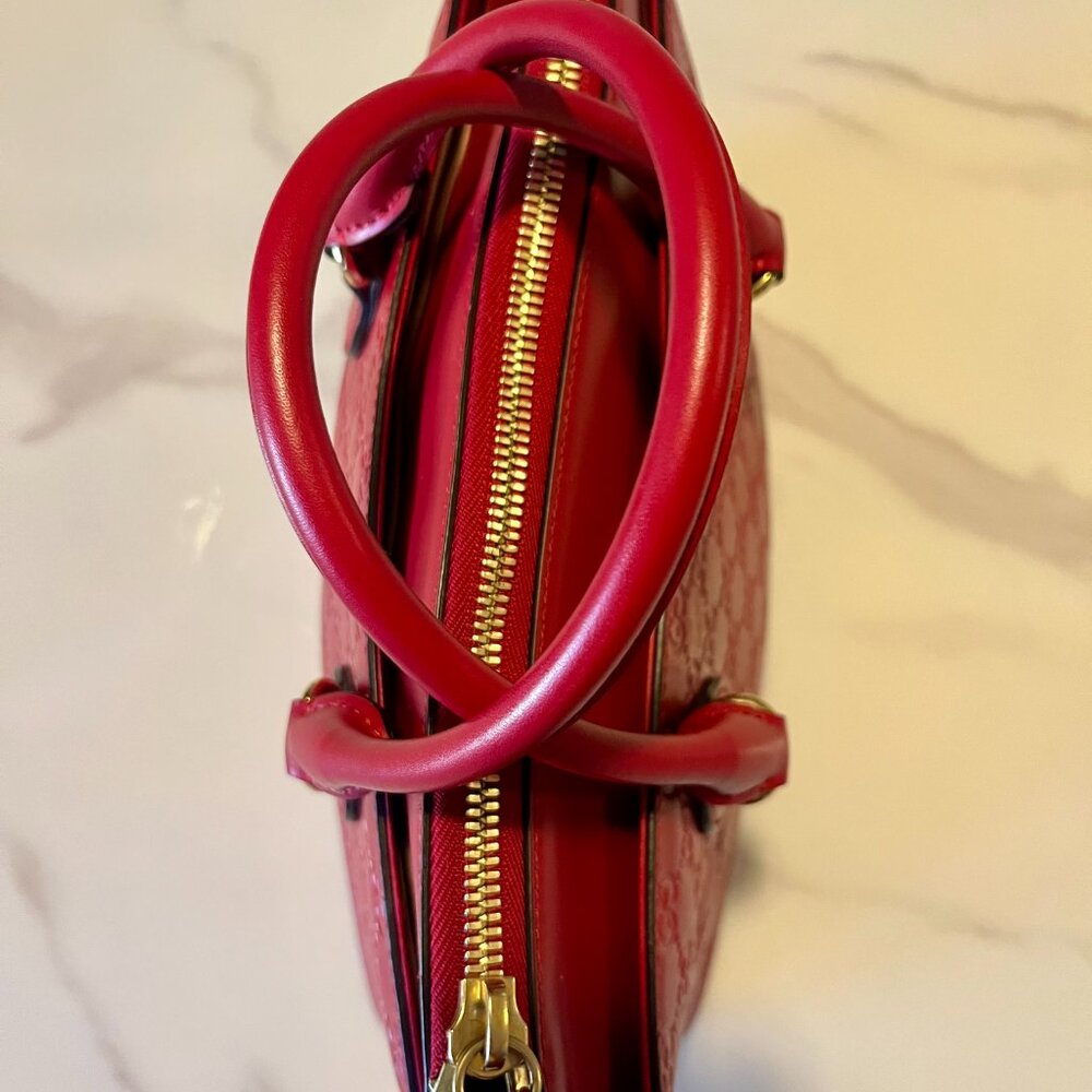Gucci Red Microguccissima Leather Top Handle - Picture 6 of 15
